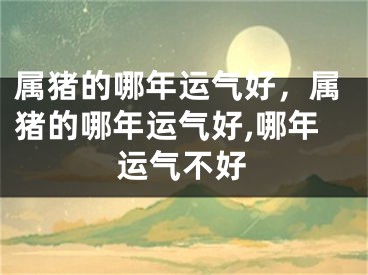 属猪的哪年运气好，属猪的哪年运气好,哪年运气不好