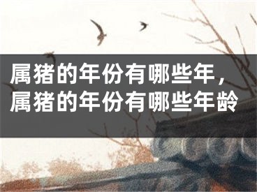 属猪的年份有哪些年,属猪的年份有哪些年龄
