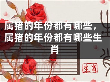 属猪的年份都有哪些,属猪的年份都有哪些生肖