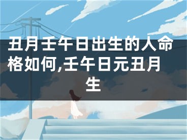丑月壬午日出生的人命格如何,壬午日元丑月生