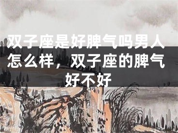 双子座是好脾气吗男人怎么样，双子座的脾气好不好