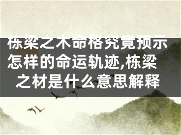 栋梁之木命格究竟预示怎样的命运轨迹,栋梁之材是什么意思解释