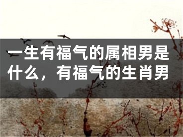 一生有福气的属相男是什么,有福气的生肖男