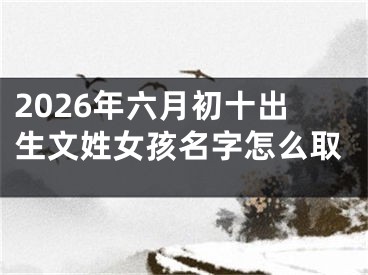 2026年六月初十出生文姓女孩名字怎么取