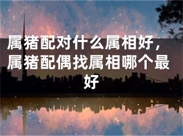属猪配对什么属相好，属猪配偶找属相哪个最好