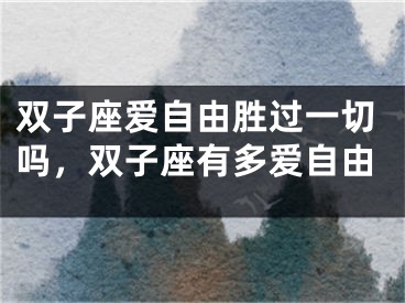 双子座爱自由胜过一切吗,双子座有多爱自由