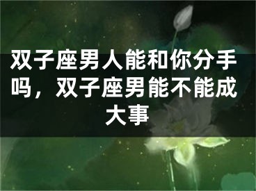 双子座男人能和你分手吗，双子座男能不能成大事
