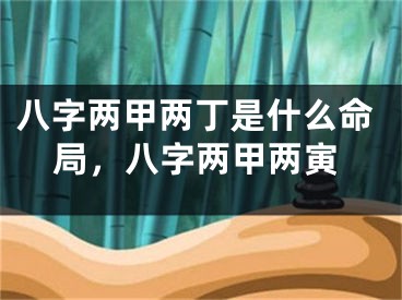 八字两甲两丁是什么命局，八字两甲两寅
