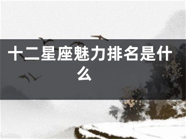 十二星座魅力排名是什么