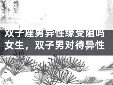 双子座男异性缘受阻吗女生，双子男对待异性