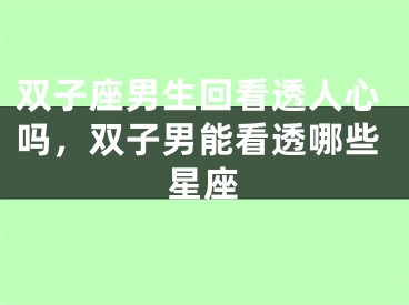 双子座男生回看透人心吗，双子男能看透哪些星座