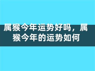 属猴今年运势好吗,属猴今年的运势如何