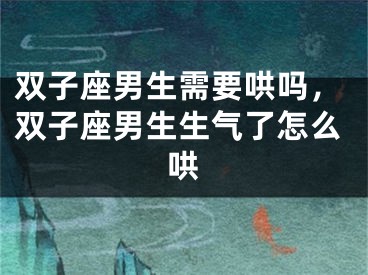 双子座男生需要哄吗，双子座男生生气了怎么哄