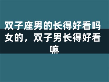 双子座男的长得好看吗女的，双子男长得好看嘛