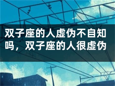 双子座的人虚伪不自知吗，双子座的人很虚伪