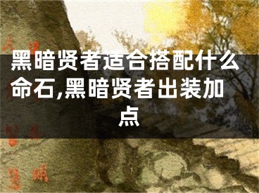 黑暗贤者适合搭配什么命石,黑暗贤者出装加点