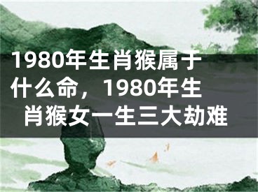 1980年生肖猴属于什么命，1980年生肖猴女一生三大劫难