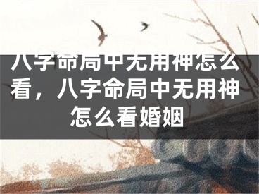 八字命局中无用神怎么看,八字命局中无用神怎么看婚姻