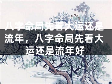 八字命局先看大运还是流年,八字命局先看大运还是流年好