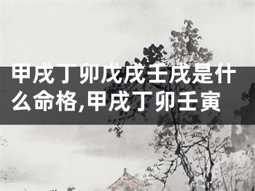 甲戌丁卯戊戌壬戌是什么命格,甲戌丁卯壬寅