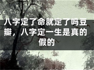 八字定了命就定了吗豆瓣，八字定一生是真的假的
