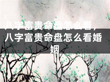 八字富贵命盘怎么看,八字富贵命盘怎么看婚姻