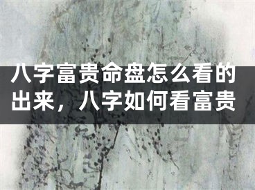 八字富贵命盘怎么看的出来,八字如何看富贵