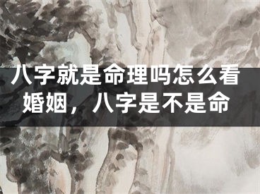 八字就是命理吗怎么看婚姻,八字是不是命