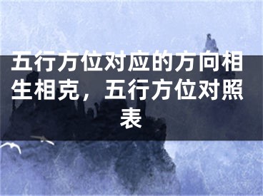 五行方位对应的方向相生相克，五行方位对照表