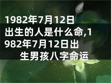 1982年7月12日出生的人是什么命,1982年7月12日出生男孩八字命运