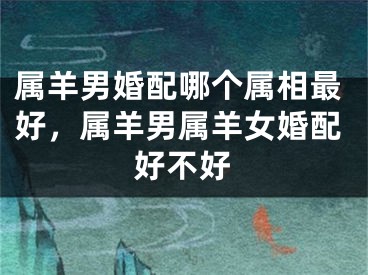 属羊男婚配哪个属相最好,属羊男属羊女婚配好不好