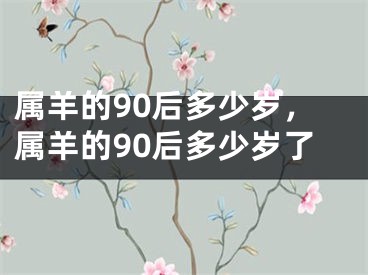 属羊的90后多少岁，属羊的90后多少岁了