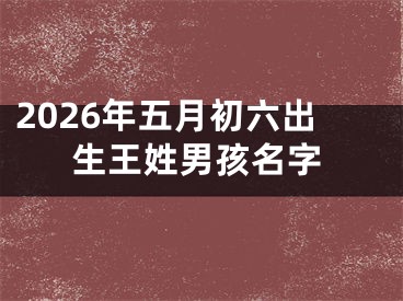 2026年五月初六出生王姓男孩名字