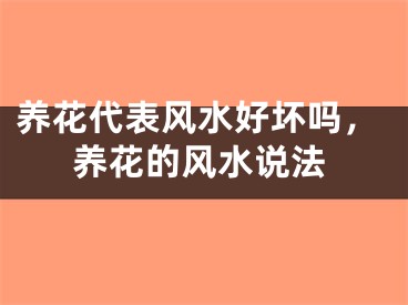 养花代表风水好坏吗，养花的风水说法