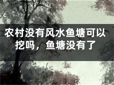 农村没有风水鱼塘可以挖吗，鱼塘没有了