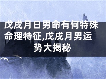 戊戌月日男命有何特殊命理特征,戊戌月男运势大揭秘