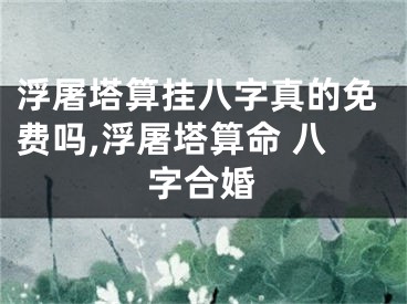 浮屠塔算挂八字真的免费吗,浮屠塔算命 八字合婚