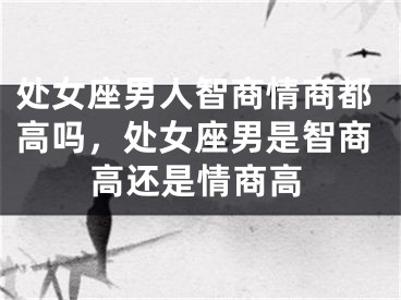 处女座男人智商情商都高吗，处女座男是智商高还是情商高