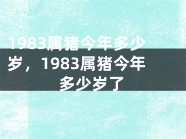 1983属猪今年多少岁，1983属猪今年多少岁了