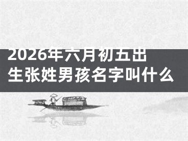 2026年六月初五出生张姓男孩名字叫什么