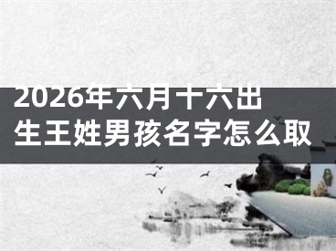 2026年六月十六出生王姓男孩名字怎么取