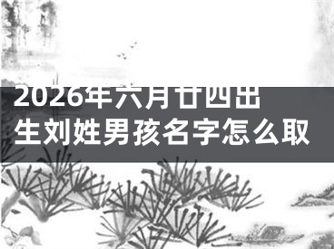 2026年六月廿四出生刘姓男孩名字怎么取