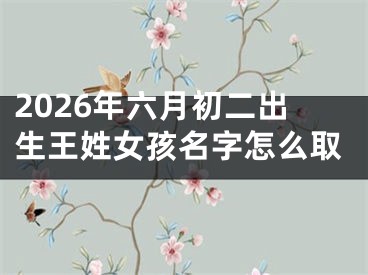 2026年六月初二出生王姓女孩名字怎么取