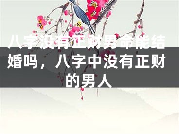 八字没有正财男命能结婚吗,八字中没有正财的男人