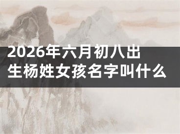 2026年六月初八出生杨姓女孩名字叫什么