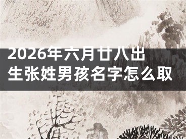 2026年六月廿八出生张姓男孩名字怎么取