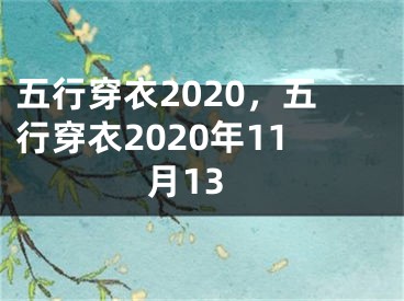 五行穿衣2020，五行穿衣2020年11月13