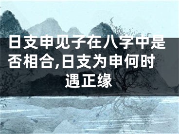 日支申见子在八字中是否相合,日支为申何时遇正缘