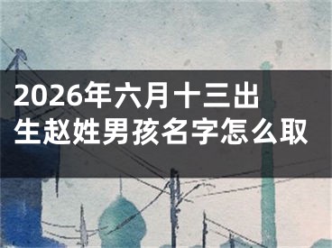 2026年六月十三出生赵姓男孩名字怎么取