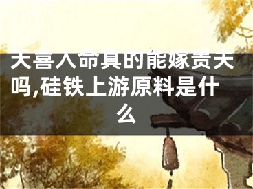 天喜入命真的能嫁贵夫吗,硅铁上游原料是什么